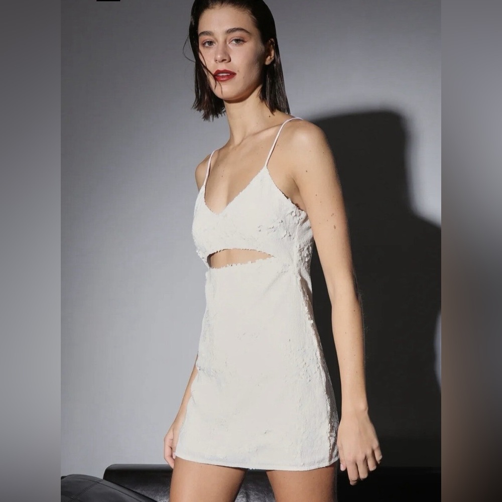 Walter Baker Allira Cloud Sequin Mini Dress Vanilla NWT 🤍✨ Womens 4